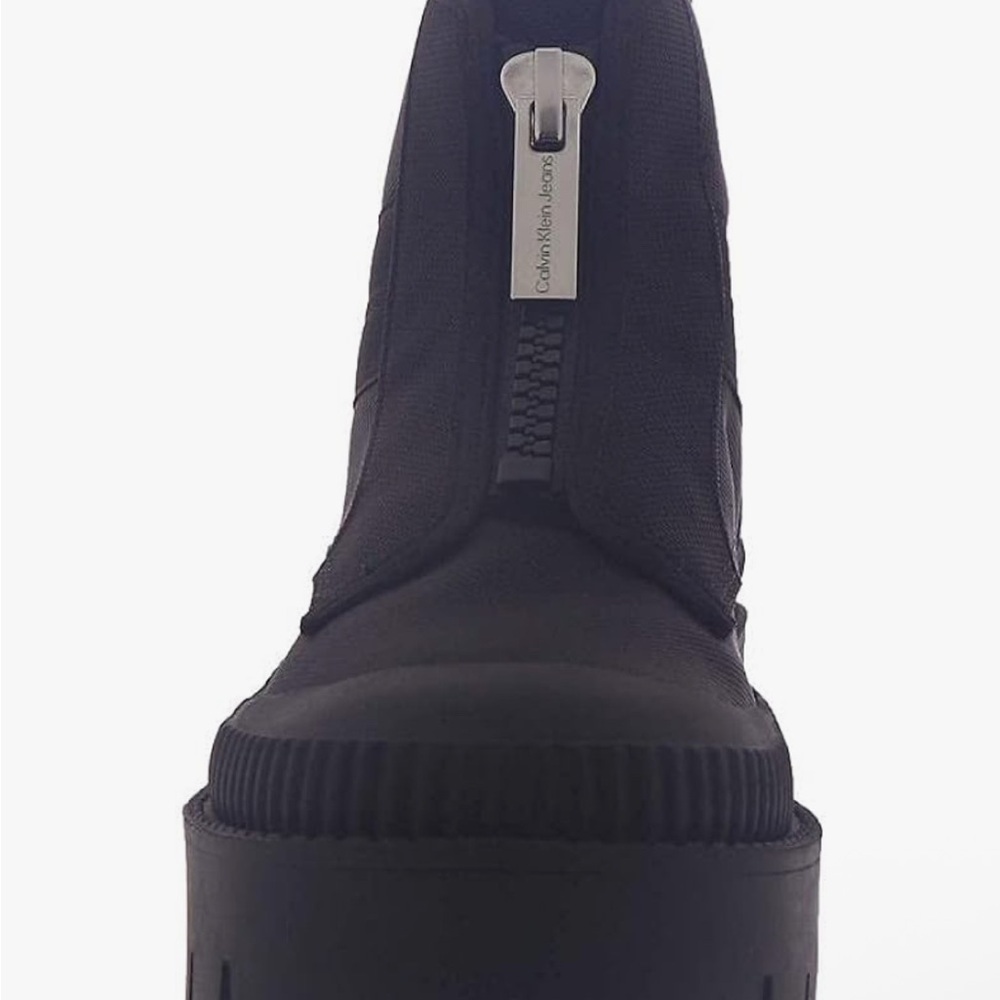 Calvin Klein Black Chunky Ankle Boots - Picture 3 of 6